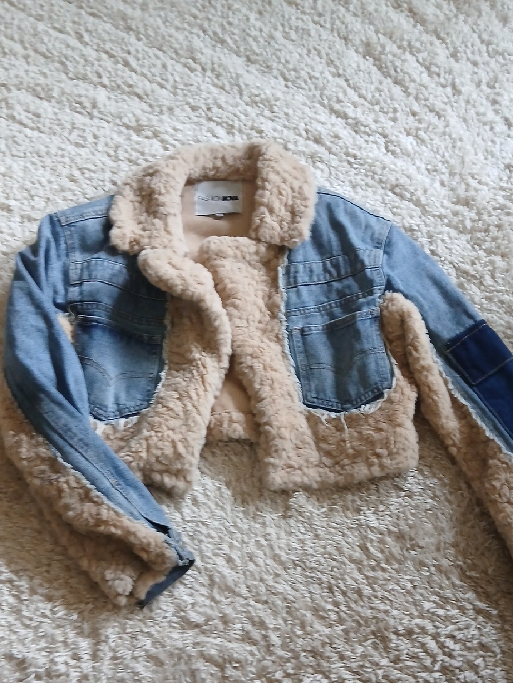 Denim N Fur Cropped Jacket